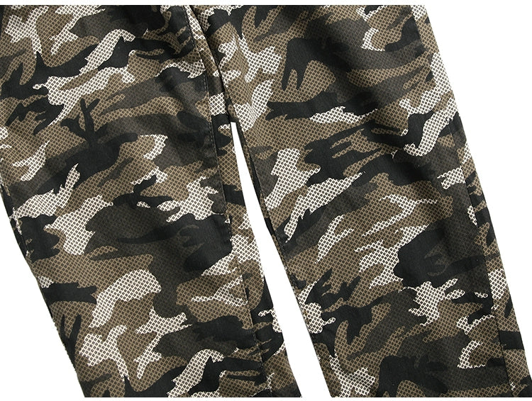 Slim-Fit Stretch Urban Casual Camouflage Chinos