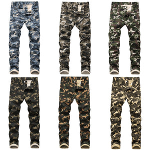 Slim-Fit Stretch Urban Casual Camouflage Chinos