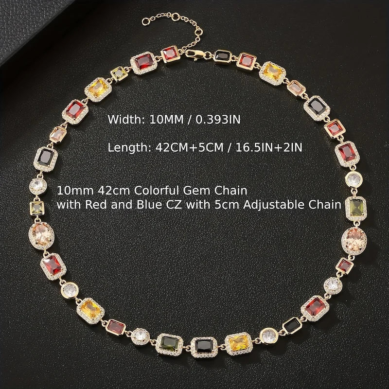 Multi-colored Gemstone necklace and bracelet