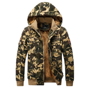 Camouflage faux fur Tactical Hooded Coat