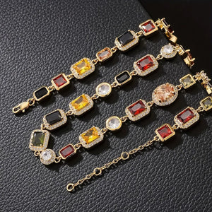 Multi-colored Gemstone necklace and bracelet