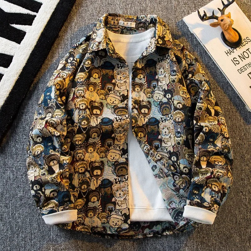 Canvas Vintage Oil Painting Jacket