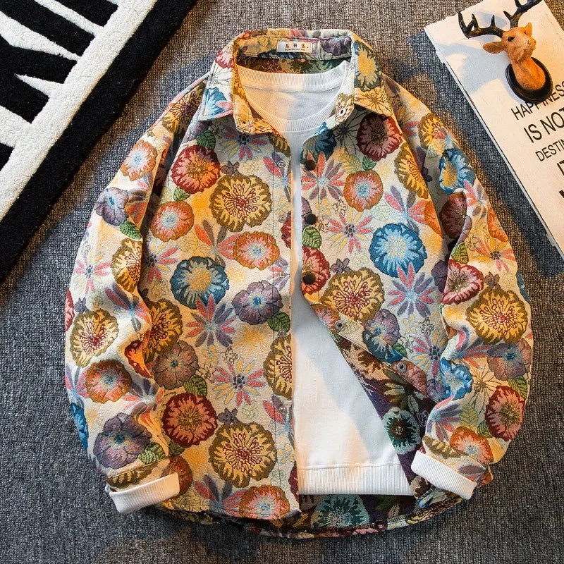 Canvas Vintage Oil Painting Jacket