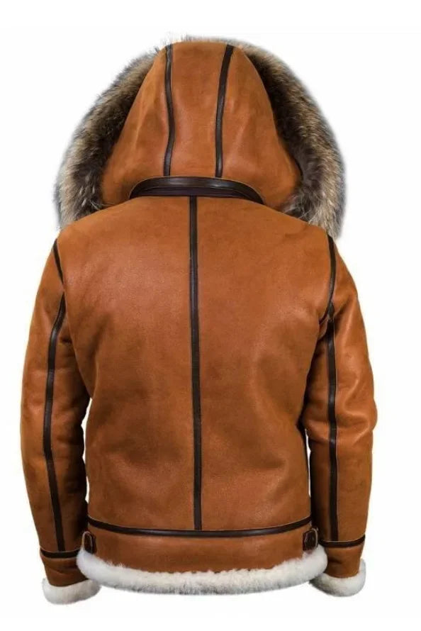 Cognac faux fur coat