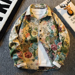 Canvas Vintage Oil Painting Jacket