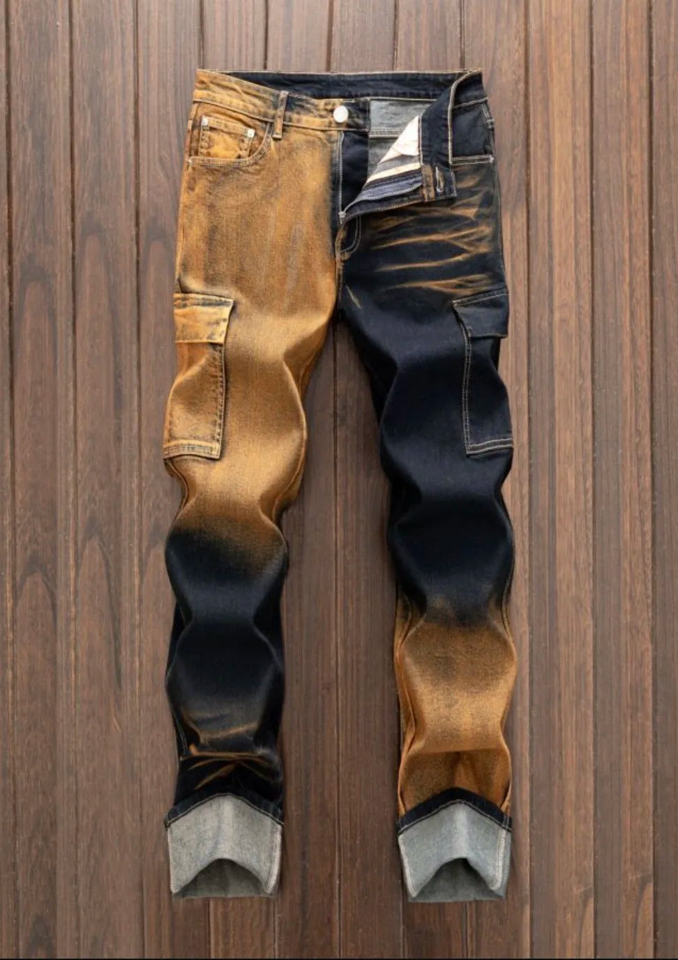 "Black and Tan" vintage two tone style men's jeans