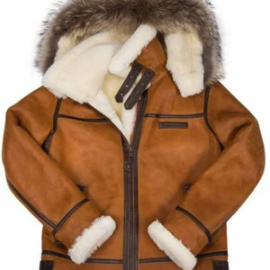 Cognac faux fur coat