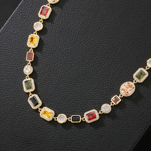 Multi-colored Gemstone necklace and bracelet