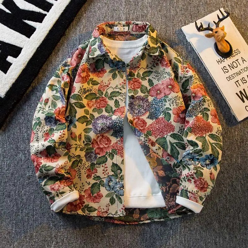 Canvas Vintage Oil Painting Jacket