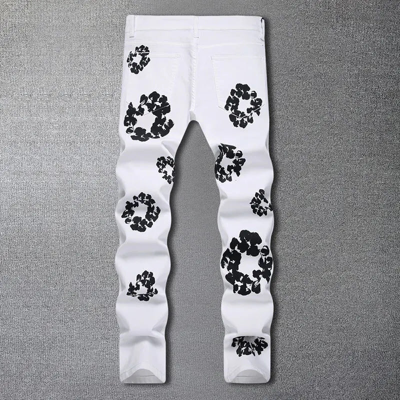 "Flower Bomb" Denim Pants