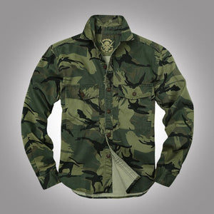 Men Camouflage Long Sleeve buttons down
