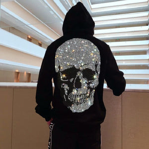 Dazzle Skull Pullover Rhinestone Luxury Sweatshirt
